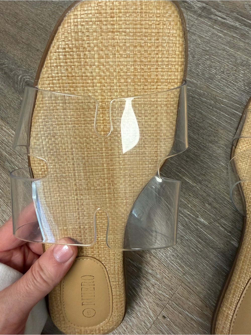 Clear/Raffia sandals